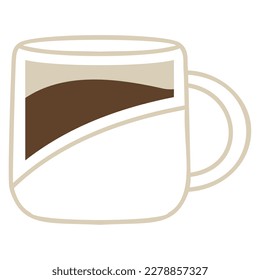 Isolated colored abstract coffee cup icon Vector