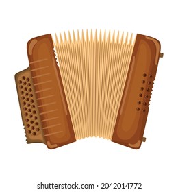 Isolated colored accordion musical instrument