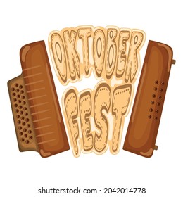 Isolated colored accordion musical instrument