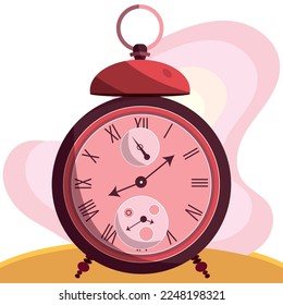 Isolated colored alarm clock with bell Vector