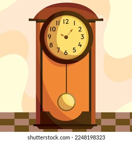 Isolated colored antique wall watch Vector