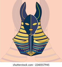 Anubis de color aislado icono de egipto antiguo Vector