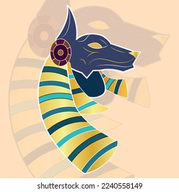 Isolated colored anubis old egypt icon Vector