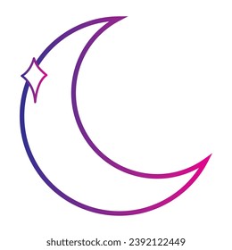 Icono de magia de la luna de la astrología de color aislado Icono de la ilustración del vector