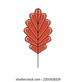 Isolated colored autumn leaf icon Vector