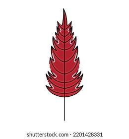 Isolated colored autumn leaf icon Vector