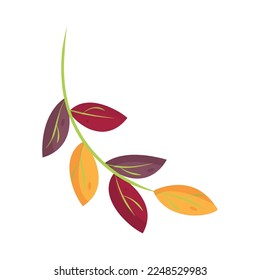 Isolated colored autumn leaf icon Vector