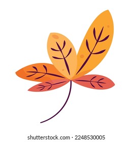 Isolated colored autumn leaf icon Vector