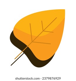 Isolated colored autumn leaf icon Flat style Vector