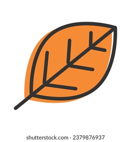 Icono de hoja de otoño de color aislado Vector de estilo plano