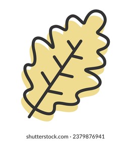 Icono de hoja de otoño de color aislado Vector de estilo plano