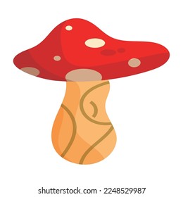 Isolated colored autumn mushroom nature Vector