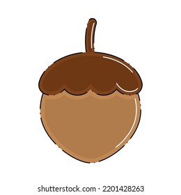 Isolated colored autumn nut icon Vector