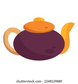 Isolated colored autumn tea pot icon Vector
