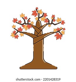 Einzeln farbige Herbstbaumsymbol Vektor