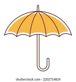 Isolated colored autumn umbrella sticker icon Vector