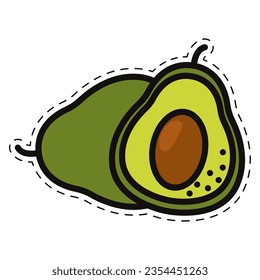 Isolated colored avocado icon Flat style Vector