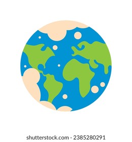Isolated colored badge with the map of planet Earth Vector