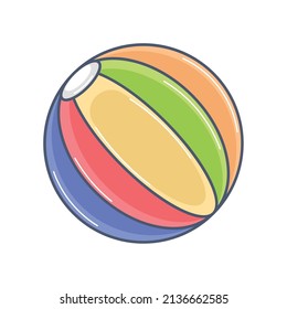 Isolated colored beach ball toy icon flat design Vector