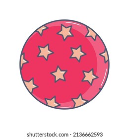 Icono de juguete de bola de playa de color aislado diseño plano Vector