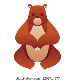 Isolated colored bear autumn animal icon Vector