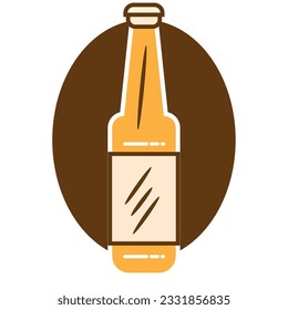 Isolated colored beer bottle icon Vector
