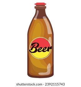 Isolated colored beer bottle icon Vector illustration