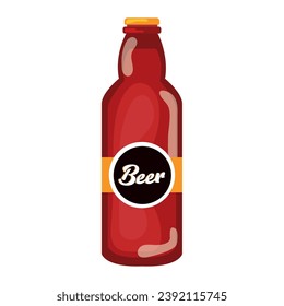 Isolated colored beer bottle icon Vector illustration