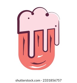Isolated colored beer glass with foam icon Vector