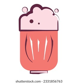 Isolated colored beer glass with foam icon Vector