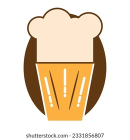 Isolated colored beer glass with foam icon Vector