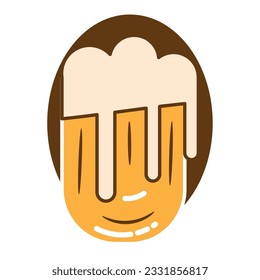 Isolated colored beer glass with foam icon Vector