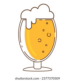Isolated colored beer glass icon with foam Vector