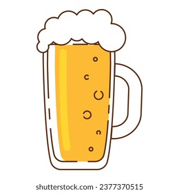 Isolated colored beer glass icon with foam Vector