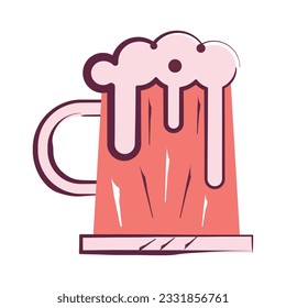 Einzeln gefärbter Bierkrug mit Schaumsymbol Vektor