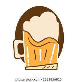 Isolated colored beer mug with foam icon Vector