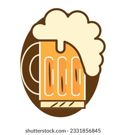 Isolated colored beer mug with foam icon Vector