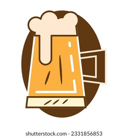 Mugre de cerveza de color aislado con icono de espuma Vector