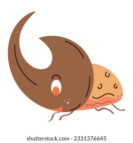 Isolated colored beetle sketch character Vector