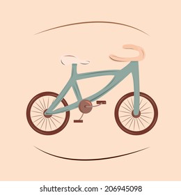 an isolated colored bicycle in a pink background