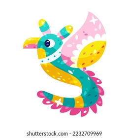 Isolated colored bird alebrije icon Vector