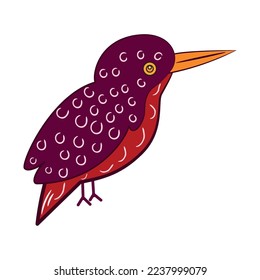 Isolated colored bird sketch icon Vector