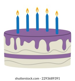 Isolated colored birthday cake icon Vector