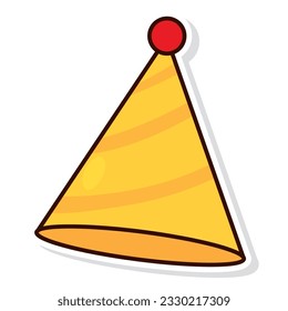 Isolated colored birthday hat sticker icon Vector
