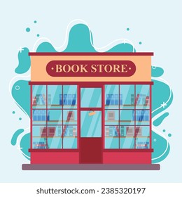 Icono de dibujo de la tienda de libros de color aislado Vector