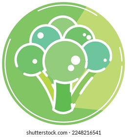 Icono de brócoli de color aislado Vector de diseño plano