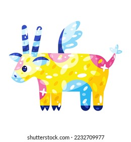 Isolated colored bull alebrije icon Vector