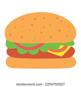 Isolated colored burger fast food icon Vector