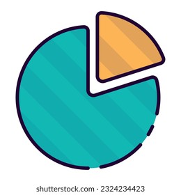 Isolated colored business graph sketch icon Vector illustration