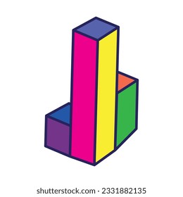 Icono de esbozo de gráfico empresarial de color aislado Vector